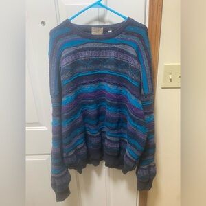Pronto Uomo Abstract 3D Coogi-Style Knit Sweater size 1x